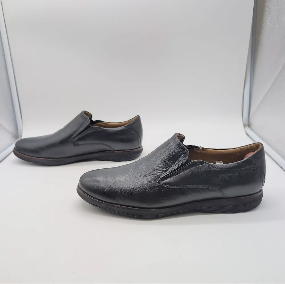 De Larentis American Classic Sz 8.5 Men's Black Leather Slip-On Shoes